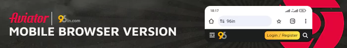 Mobile Browser Version of 96in Aviator is almost the same as mobile app version