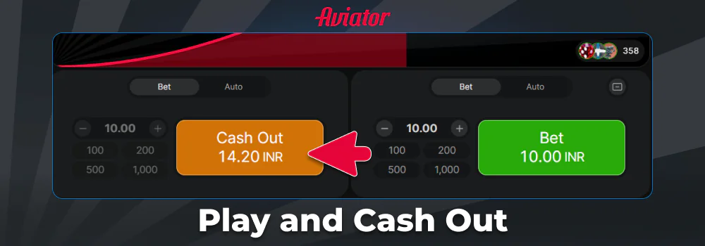 Chash out winnig in Aviator